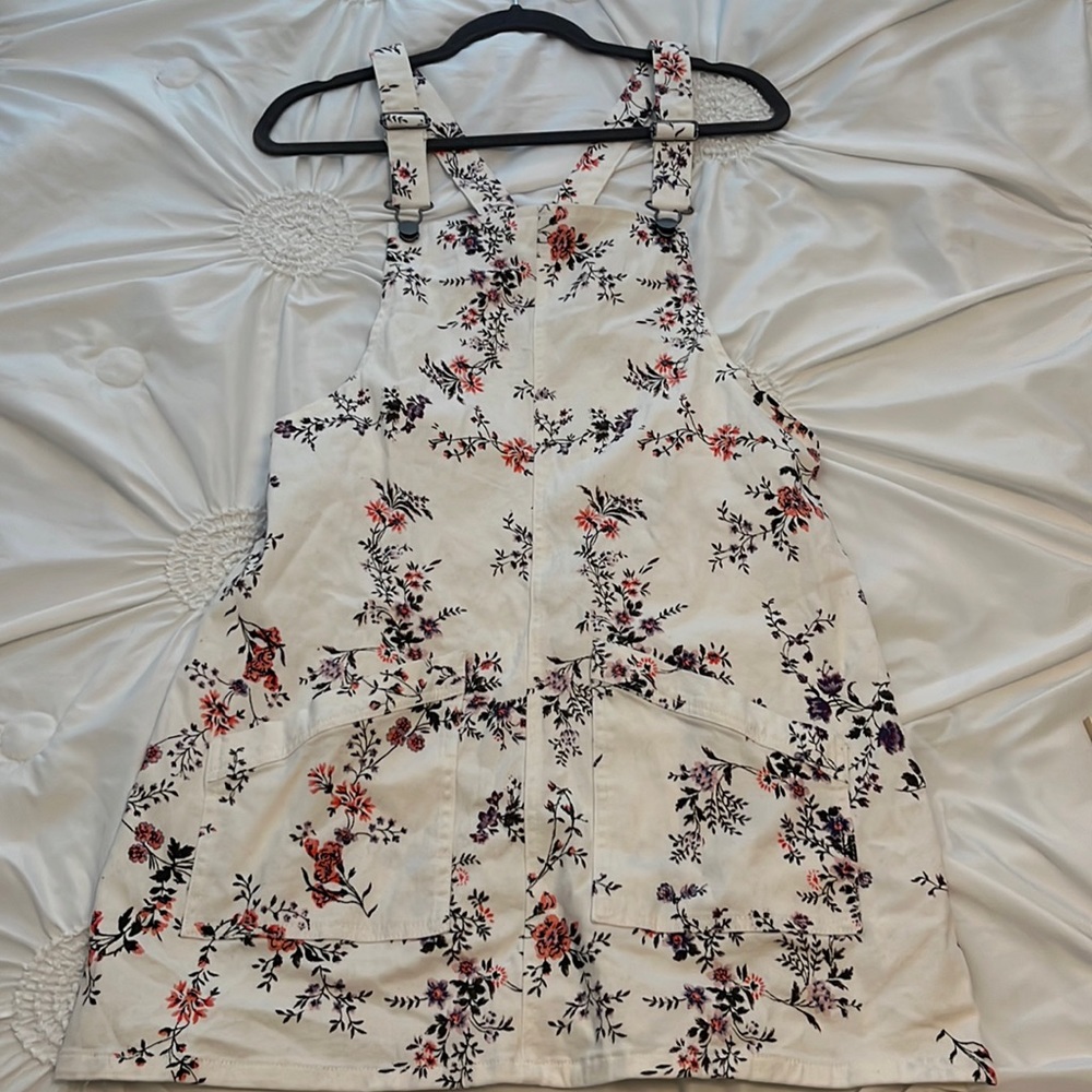 Tinseltown White Denim Overall Dress (L)